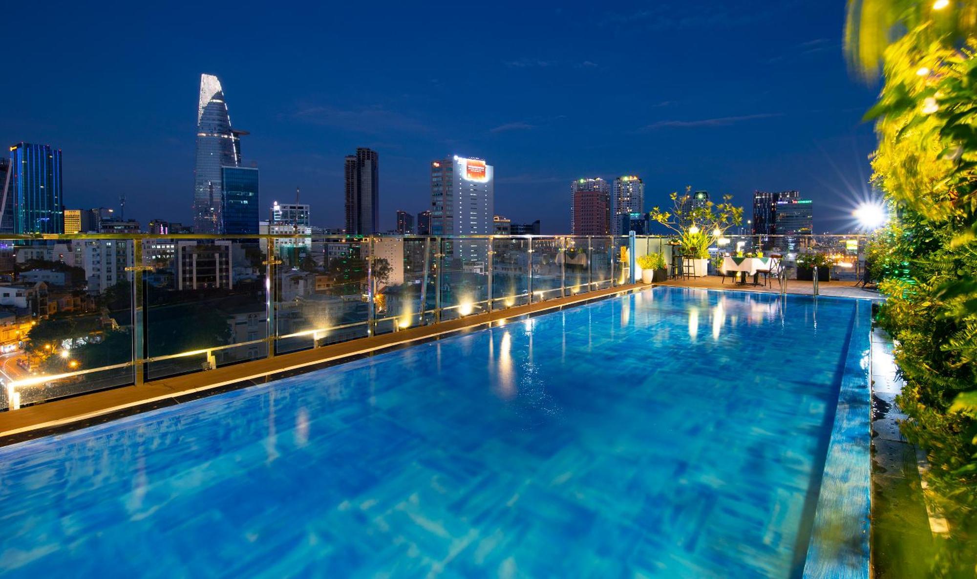 Happy Life Grand Hotel & Rooftop Skybar Ho Si Minh-város Kültér fotó
